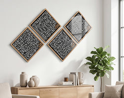4 Qul Islamic Wall Art – Cubic Style