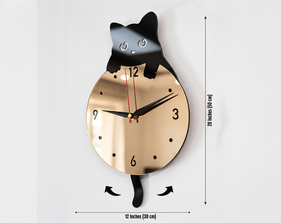 Cat Pendulum Wall Clock
