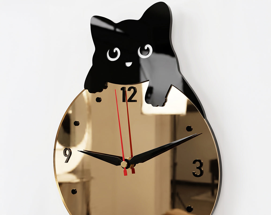 Cat Pendulum Wall Clock