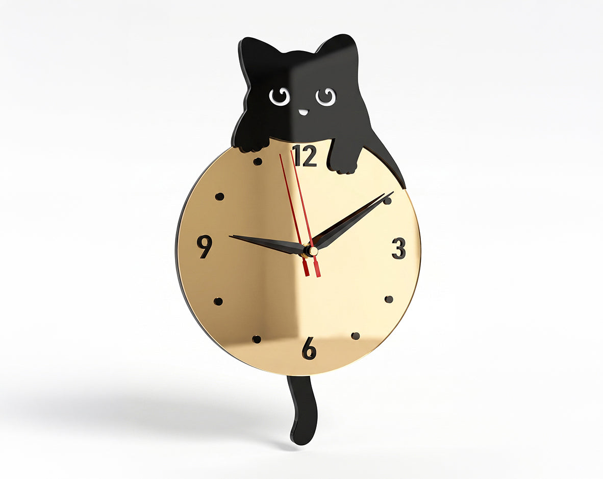 Cat Pendulum Wall Clock