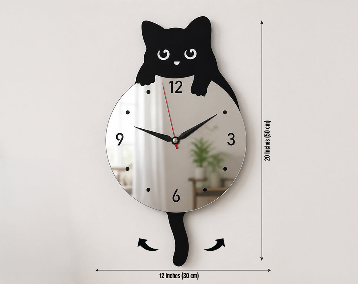 Cat Pendulum Wall Clock