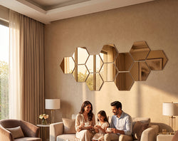 Hexagon Wall Mirror – Modern Geometric Acrylic Décor