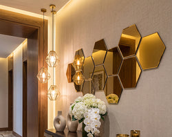 Hexagon Wall Mirror – Modern Geometric Acrylic Décor