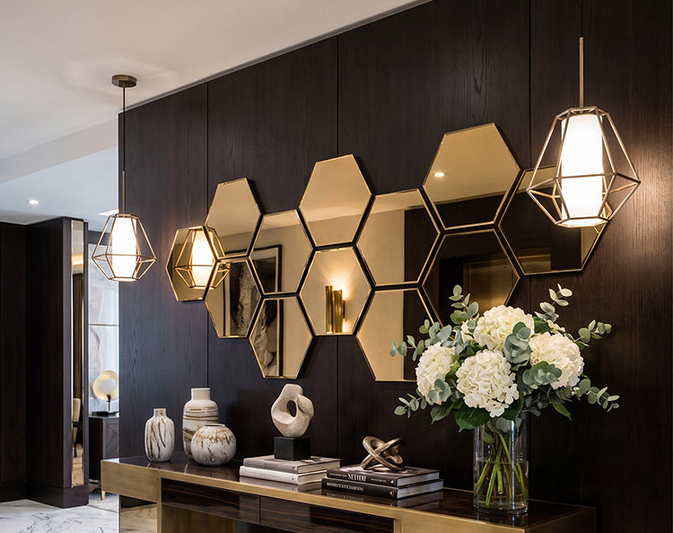 Hexagon Wall Mirror – Modern Geometric Acrylic Décor