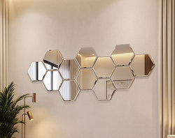 Hexagon Wall Mirror – Modern Geometric Acrylic Décor