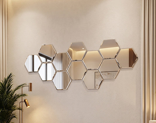 Hexagon Wall Mirror – Modern Geometric Acrylic Décor