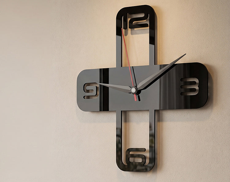 Minimalist Black Acrylic Wall Clock – Modern Contemporary Décor