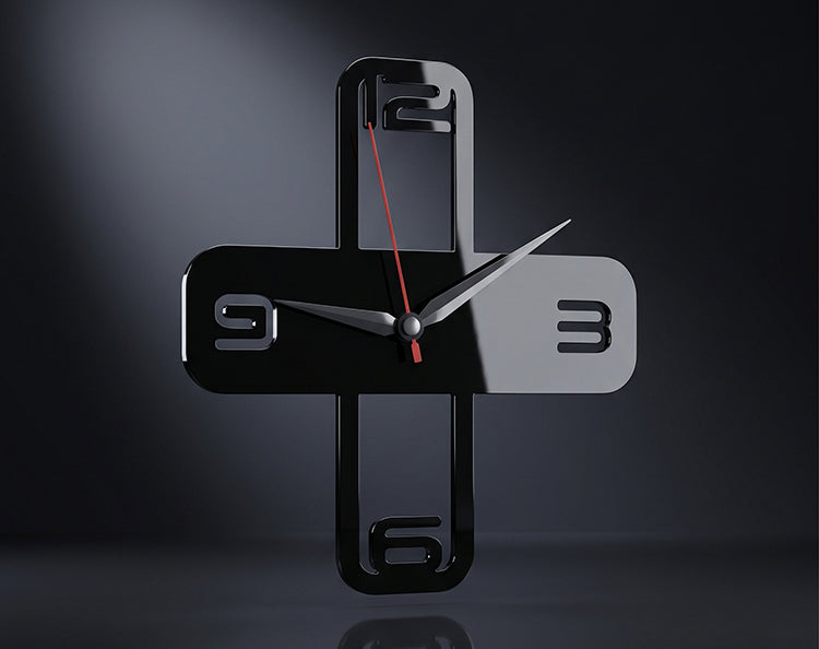 Minimalist Black Acrylic Wall Clock – Modern Contemporary Décor