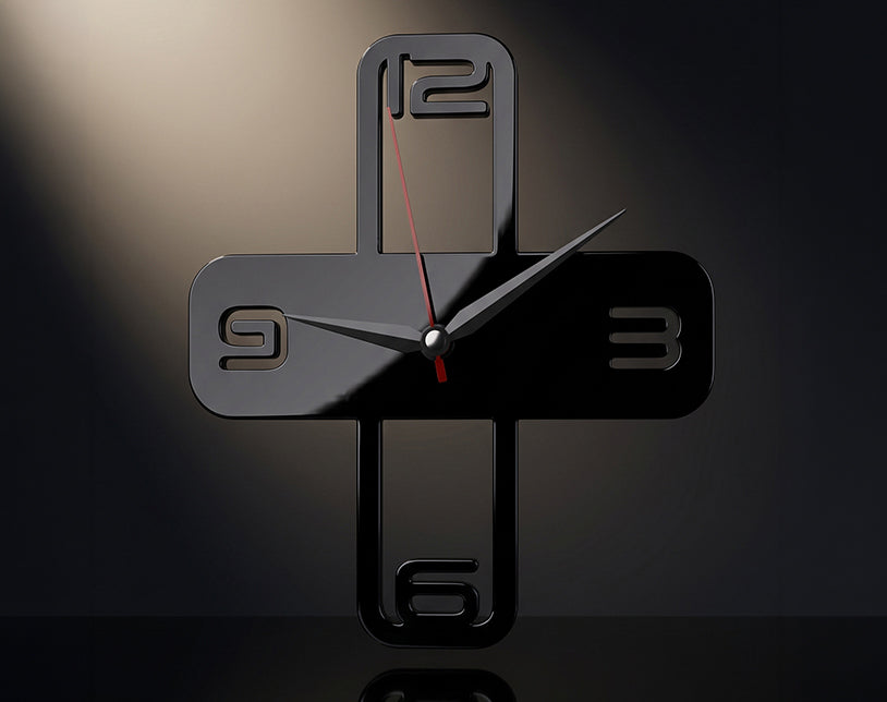 Minimalist Black Acrylic Wall Clock – Modern Contemporary Décor
