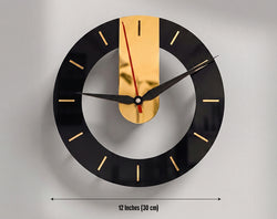 Modern Black & Gold Acrylic Wall Clock