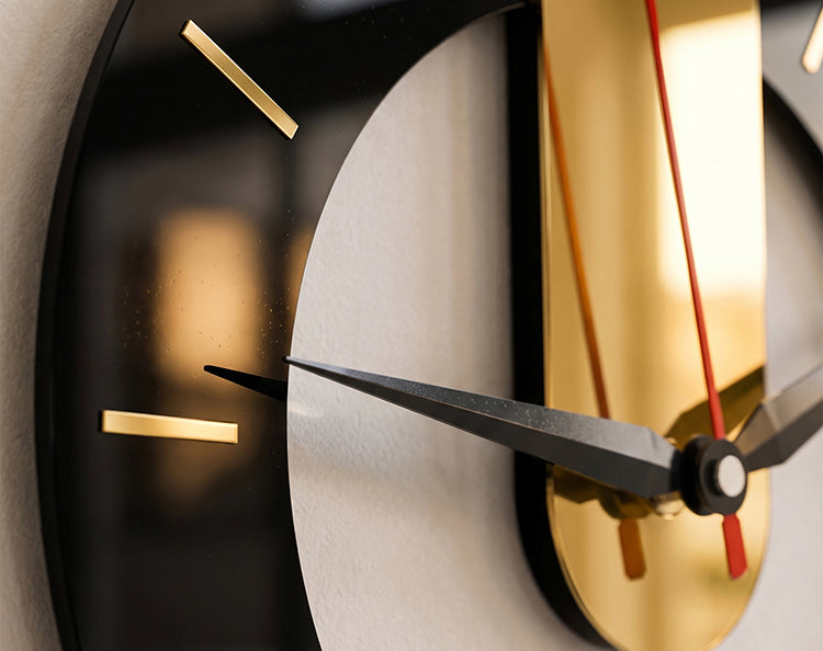 Modern Black & Gold Acrylic Wall Clock