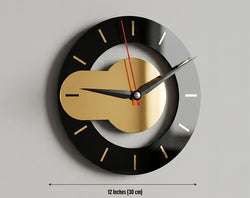 Modern Black & Gold Acrylic Wall Clock