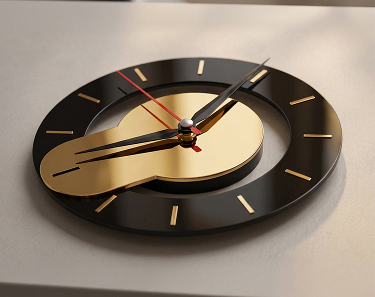 Modern Black & Gold Acrylic Wall Clock
