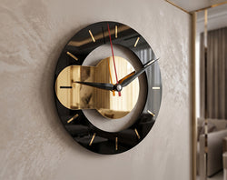Modern Black & Gold Acrylic Wall Clock