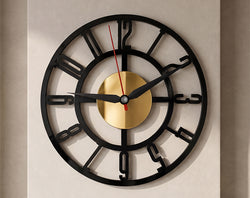 Modern Black & Gold Acrylic Wall Clock