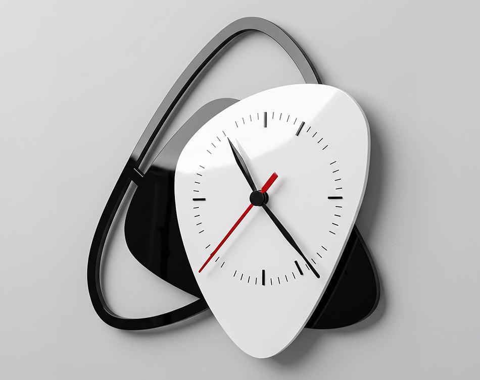 Modern Black & White Acrylic Wall Clock – Contemporary Designer Décor
