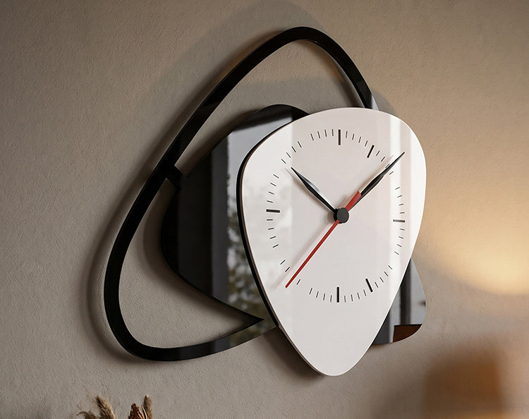 Modern Black & White Acrylic Wall Clock – Contemporary Designer Décor