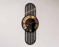Premium Black & Gold Roman Numeral Wall Clock