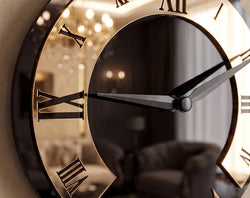 Premium Black & Gold Roman Numeral Wall Clock